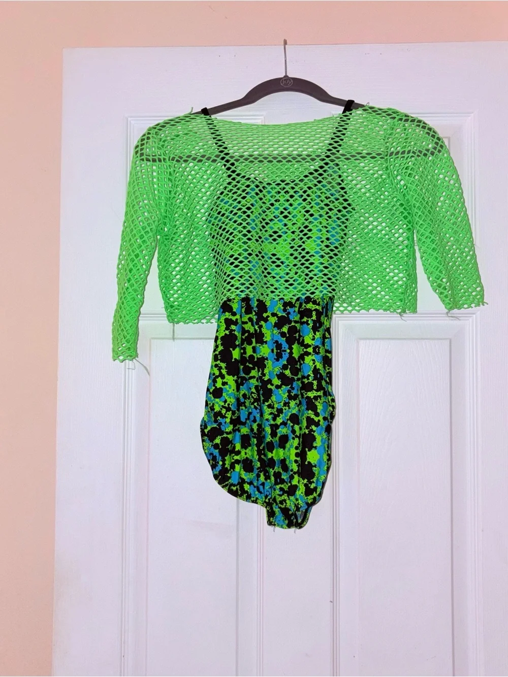 Weissman Girls Dance Costume - Neon Splash Pattern - Size XLC
